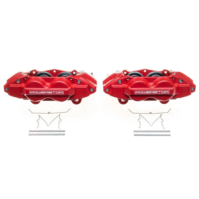 PowerStop S6278 red four-piston front brake caliper pair for 2010–2015 Lexus GX460