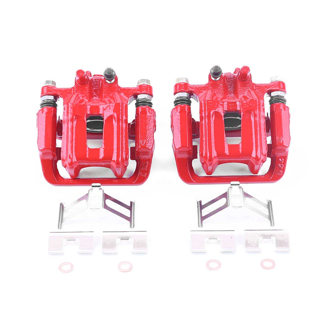 PowerStop S6886 red rear brake caliper pair with brackets and hardware for the 2013–2018 Acura RDX