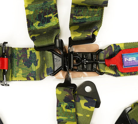 NRG SFI 16.1 5PT 3in Seat Belt Harness with Pads / Latch Link - Neon Green