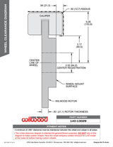 Wilwood 140-13029 wheel-clearance diagram for Honda and Acura DPHA front caliper kit
