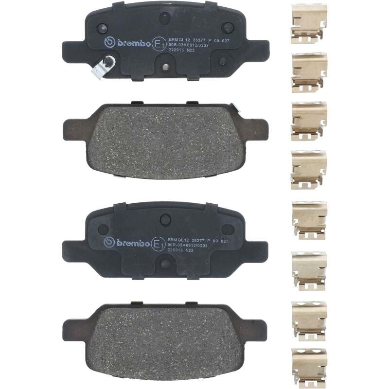 Brembo PRIME Low-Met rear brake pads with anti-vibration shims