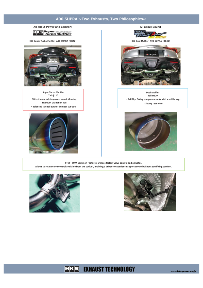 HKS SUPER TURBO MUFFLER GR SUPRA DB42 B58 | 31029-AT003