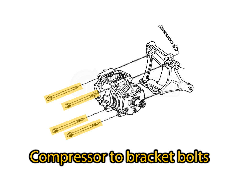 B16A B18C A/C compressor bolt kit for Honda Acura engines