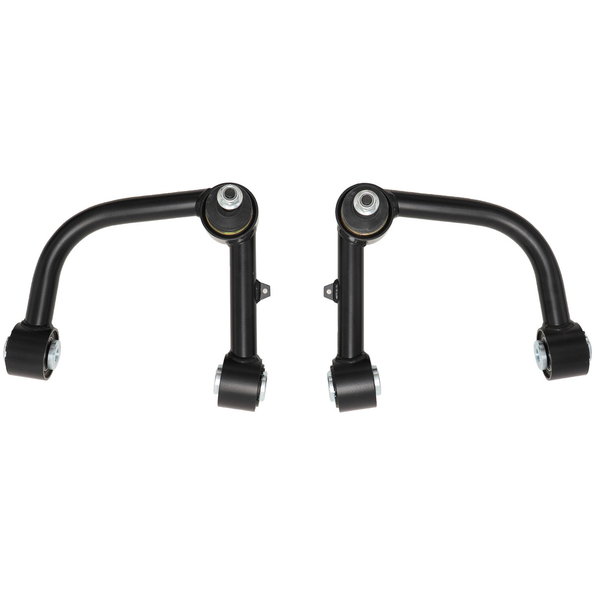 Pair of black Bilstein B8 Pro front upper control arms for 2005–2023 Toyota Tacoma - Ball Joint View