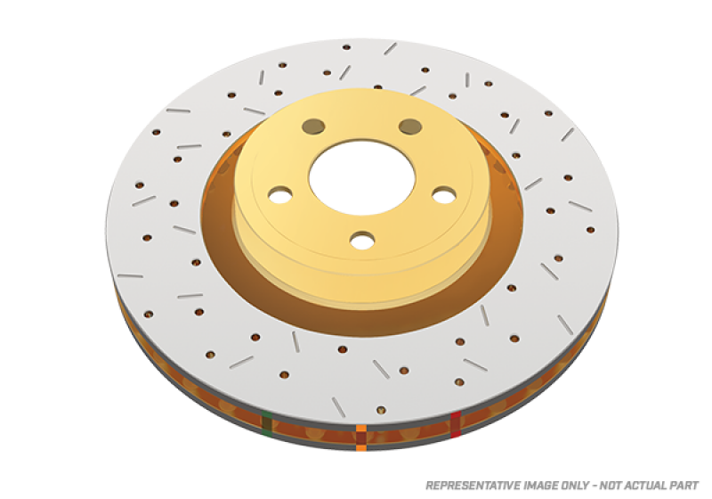 DBA 09+ Nissan 370Z Sport / Infiniti G37 Sport Rear Drilled & Slotted 4000 Series w/ Black Hat