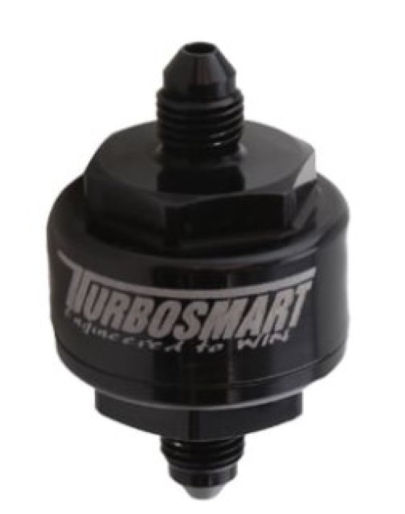 Turbosmart Billet Turbo Oil Feed Filter w/ 44 Micron Pleated Disc AN-4 Male Inlet - Black