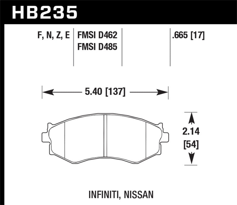 Hawk HPS Street Front Brake Pads | HB235F.665