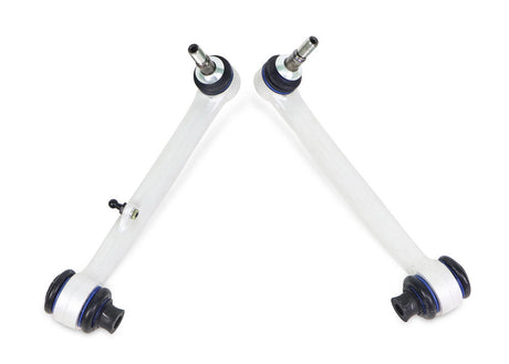 SuperPro front lower control arm pair with ball joints for BMW 1 Series and 3 Series - Bottom View, showing under side of the arms