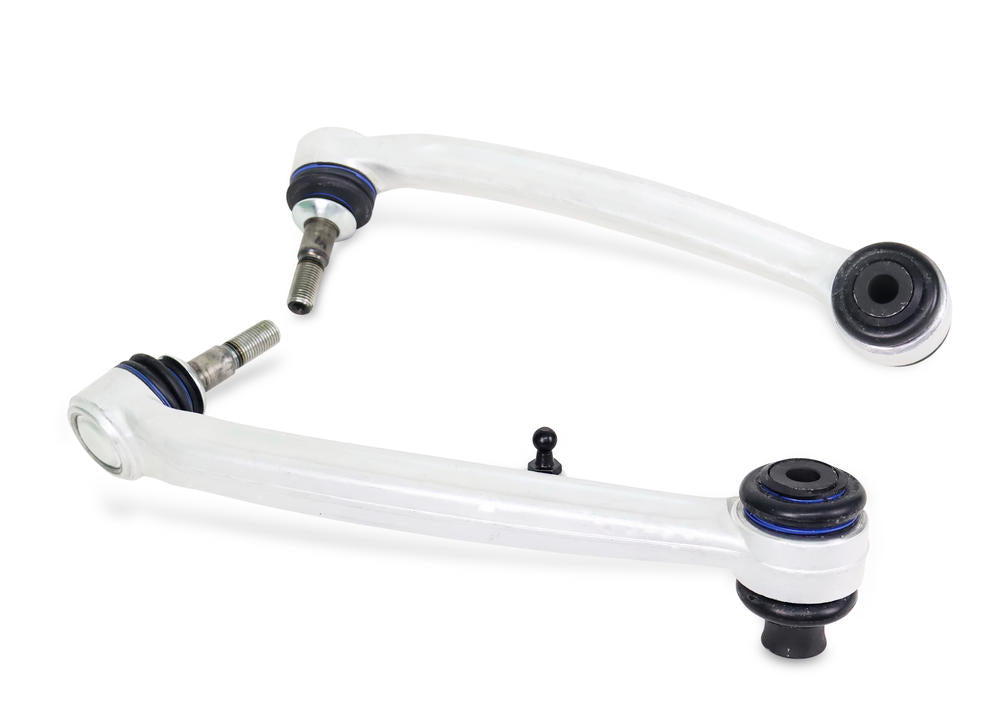 SuperPro front lower control arm pair with ball joints for BMW 1 Series and 3 Series - Side face down view, showing bushings