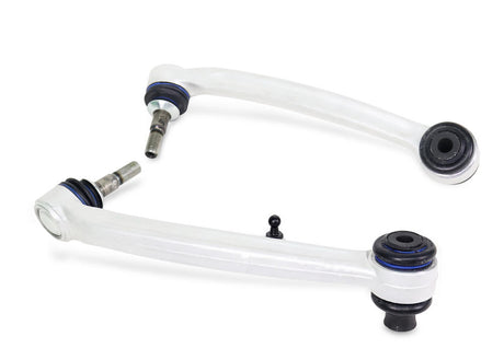 SuperPro front lower control arm pair with ball joints for BMW 1 Series and 3 Series - Side face down view, showing bushings
