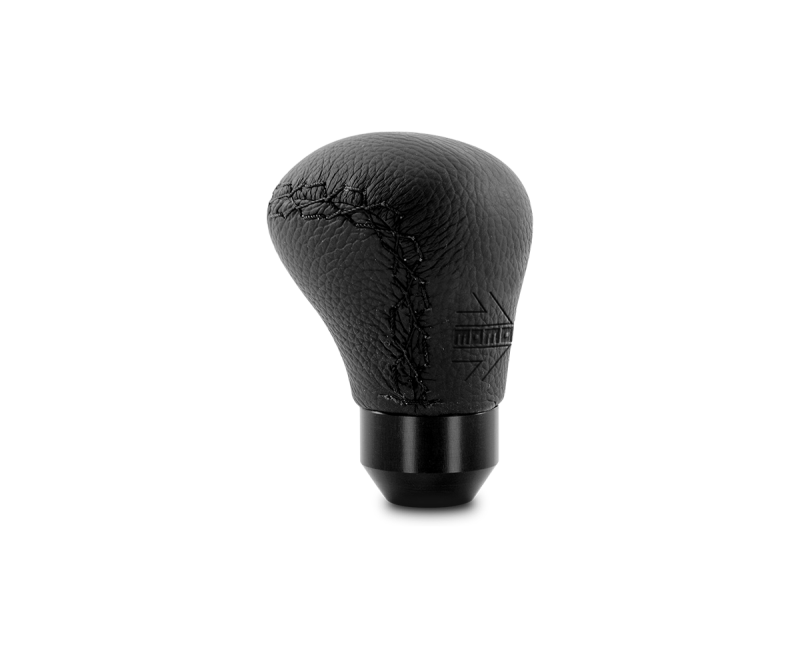 Momo Anatomico Shift Knob - Black Leather, Black Stitching