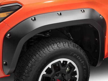 Husky Liners matte black pocket style fender flares for 2024–2026 Toyota Tacoma Front Left