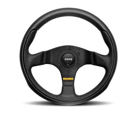 Momo Team Steering Wheel 300mm 4 Black Leather/Black Spokes