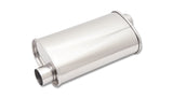 Vibrant StreetPower Oval Muffler 5in x 9in x 15in long body 3in inlet I.D. x 3in outlet Offset-Offset
