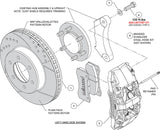 Wilwood AERO6-DM front brake kit assembly schematic for 140-17528-R