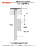 Wilwood 140-17528-R wheel clearance diagram for AERO6-DM front brake kit