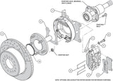 Wilwood Dynapro Lug Mount rear parking brake kit assembly schematic for 140-13181-DR