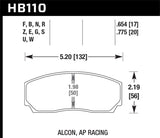 Hawk DTC-70 Race Brake Pads | HB110U.654