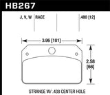 Hawk DR-97 Brake Pads for Strange w/ 0.438in Center Hole | HB267J.480