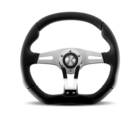Momo Trek RSteering Wheel - Trek R/350 mm mmeter - Black AirLeather/Brshd Al Spokes
