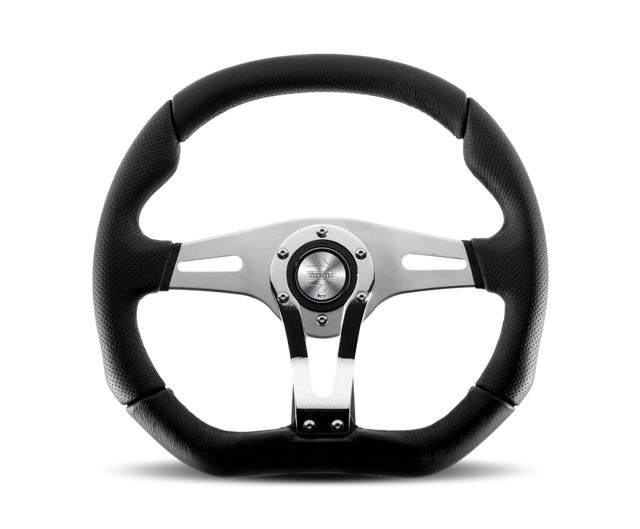 Momo Trek RSteering Wheel - Trek R/350 mm mmeter - Black AirLeather/Brshd Al Spokes