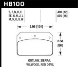 Hawk Wilwood Dynalite Caliper Blue 9012 Brake Pads | HB100E.480