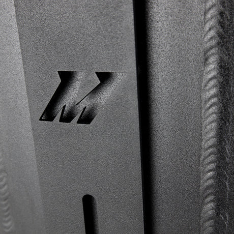 Universal Mishimoto bar-and-plate air-to-water intercooler M Logo cut out