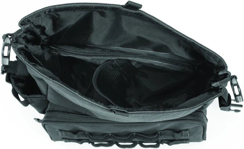 Kuryakyn Hoodrat roll-top motorcycle storage bag open view
