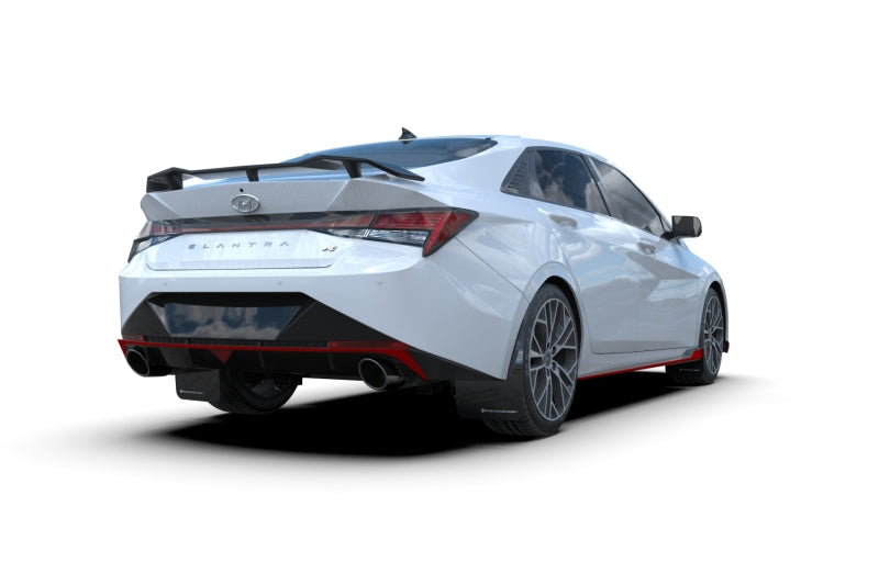 Rally Armor 22-23 Hyundai Elantra N Line Black UR Mud Flap w/Light Blue Logo