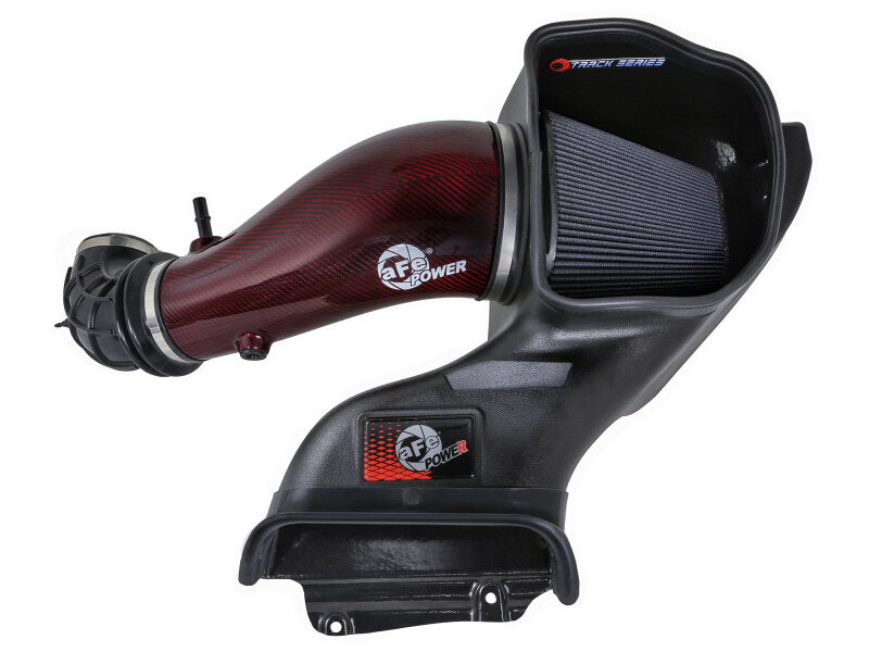 aFe 23-24 Ford F150 Raptor R V8 5.2L Supercharged Red Carbon Track Series Air Intake w/ P5R Filter