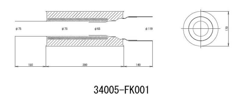 HKS Universal Stainless Hi Power 170mm Titanium Muffler | 34005-FK001