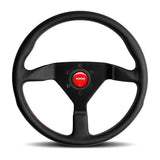 MOMO Montecarlo 350mm steering wheel black leather red stitch