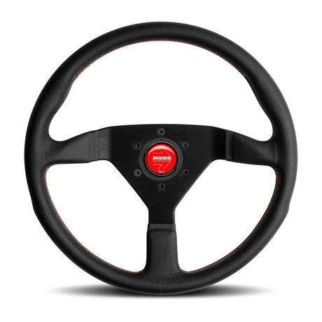 MOMO Montecarlo 350mm steering wheel black leather red stitch