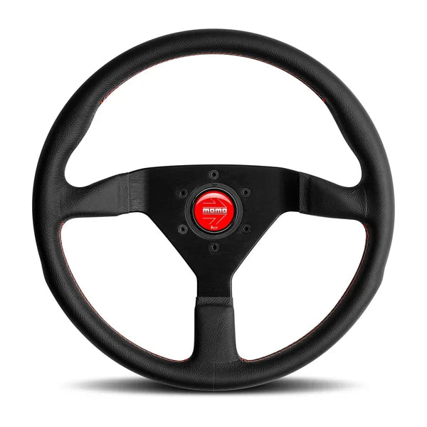MOMO Montecarlo 350mm steering wheel black leather red stitch
