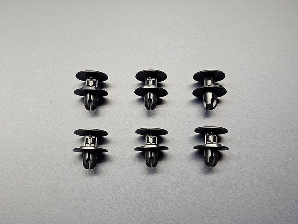 OEM Front Fender Retainer Clips 20mm dia. Flange / 8mm dia. expanding legs (6-pieces)