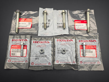 OEM Honda front LCA and shock fork bolt kit for 92-95 Civic and 94-01 Integra