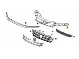 OEM Honda engine cover striker diagram for front bulkhead cover and radiator support area
