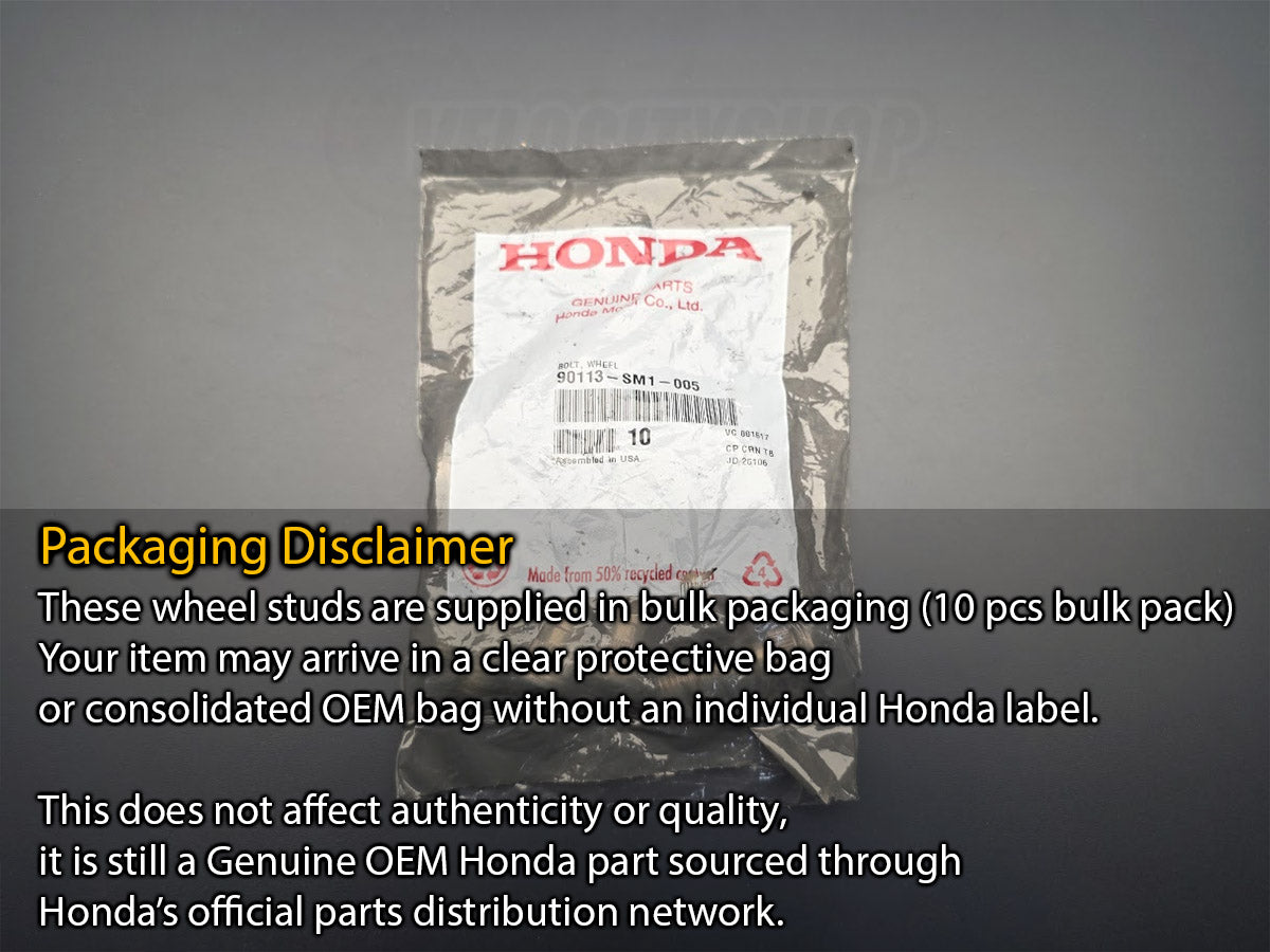 OEM Honda Wheel Studs Bulk Packaging Disclaimer