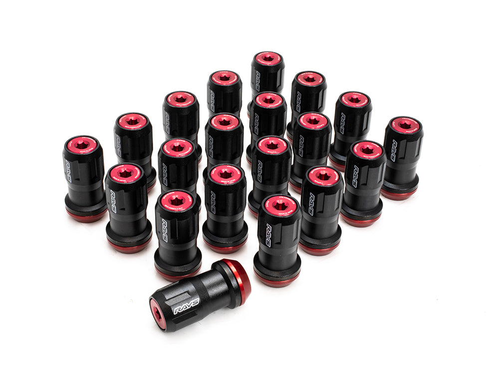 Rays Formula FN-II Lug Nuts Set 20pcs - Red/Black M14x1.5