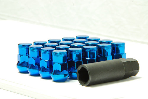 Wheel Mate Muteki SR35 Close End Lug Nuts w/ Lock Set - Blue 12x1.25 35mm