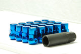 Wheel Mate Muteki SR35 Close End Lug Nuts w/ Lock Set - Blue 12x1.25 35mm