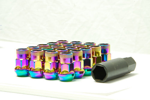 Wheel Mate Muteki SR35 Close End Lug Nuts w/ Lock Set - Neon 12x1.25 35mm