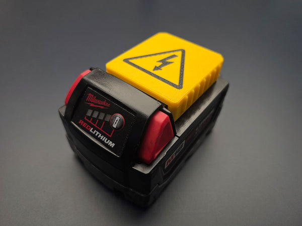 3D-Printed Battery Terminal Cover for Milwaukee M18 Batteries – Yellow
