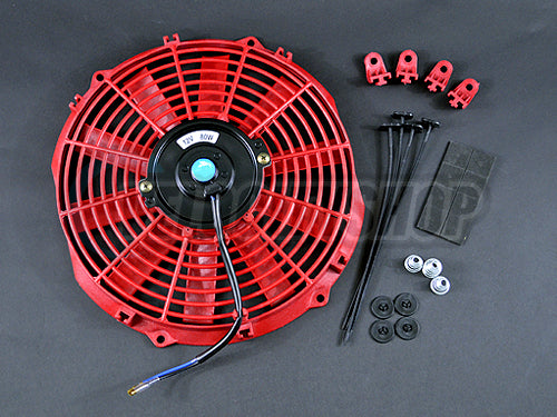 Blox Radiator Electric Slim Fan 12 Inch Red
