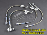 Russell 685500 stainless steel brake line kit for 1990-1997 Mazda Miata MX-5
