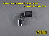 Russell 640163 -6AN 90 Degree female to female swivel coupler black