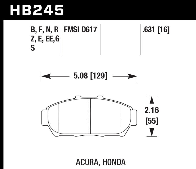 Hawk HP+ Street Front Brake Pads | HB245N.631