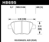 Hawk HPS 5.0 Rear Brake Pads HB695B.609 | HB695B.609