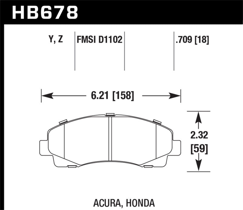 Hawk Performance Ceramic Front Brake Pads HB678Z.709 | HB678Z.709