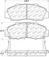 StopTech Street Touring 97-99 Acura CL/ 97-01 Integra Type R/91-95 Legend Front Pads